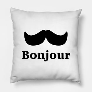 Bonjour Moustache Pillow