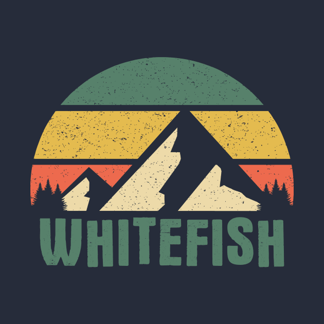 Mountain Retro Whitefish Montana USA by JKFDesigns