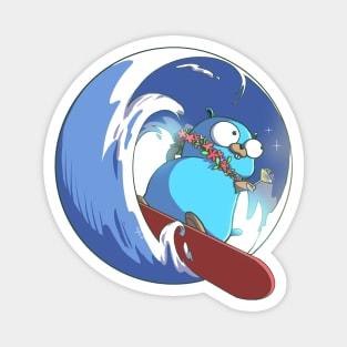 Golang Gopher Go Surfing Magnet