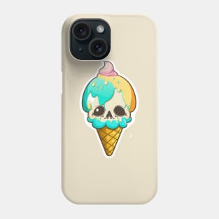 Ice cream Skull Sticker Phone Case