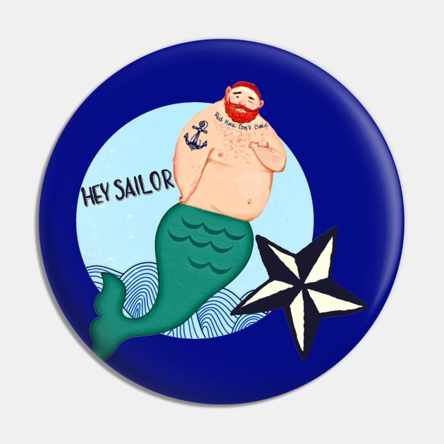 Hey Sailor (Ginger Merman) Pin by JasonLloyd