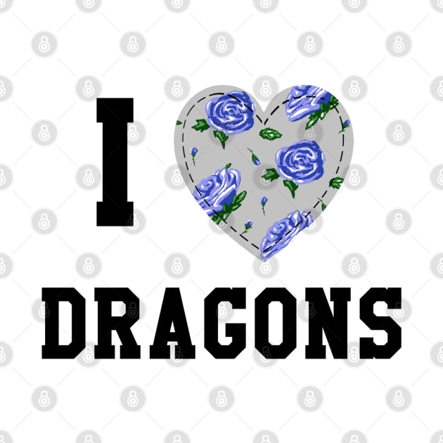 I heart Dragons (black ink) by themanyartsofknight