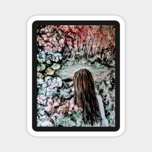 Girl by the Pond - color choice 2 Magnet