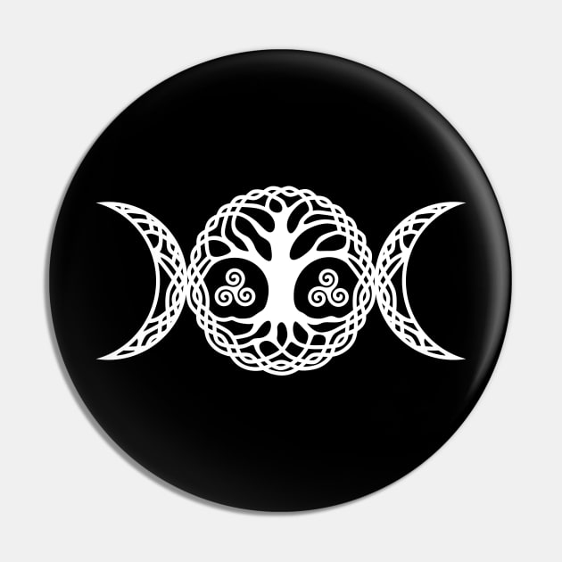 Triple Moon Goddess with triskele and tree of life Pin by Nartissima