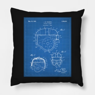 Football Helmet Patent - Football Art - Blueprint Pillow