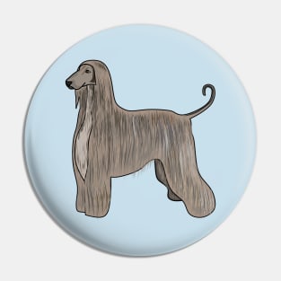 Afghan hound dog cartoon illustration Pin