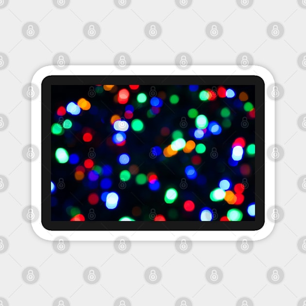 Abstract blurred effect Illuminated closeup of tangled Christmas lights Magnet by Russell102