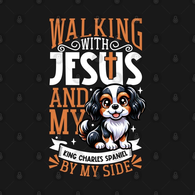 Jesus and dog - King Charles Spaniel by Modern Medieval Design