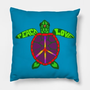 Peace Love and Sea Turtles Pillow