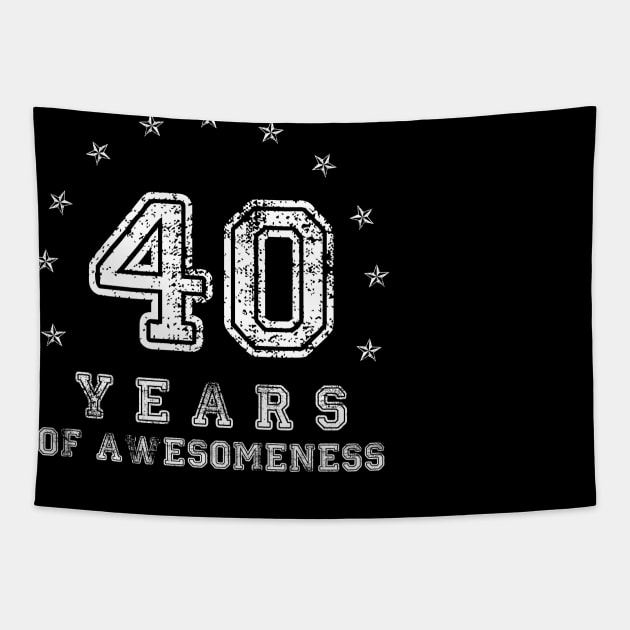 Vintage 40 years of awesomeness Tapestry by opippi