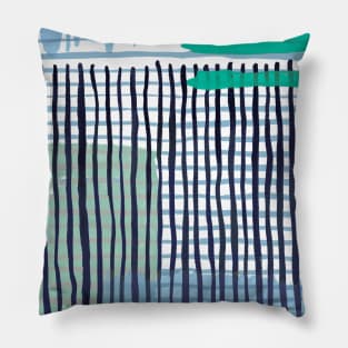 Pocket - Abstract Striped Geo Green Pillow