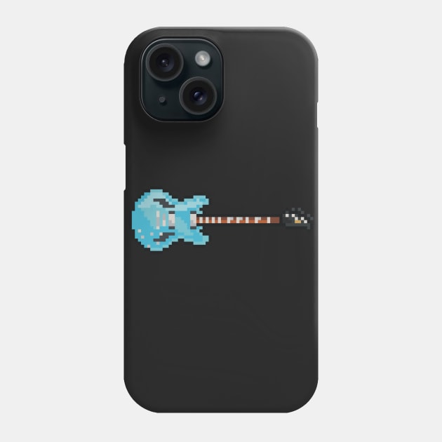 Pixel Blue Gibson DG Guitar Phone Case by gkillerb