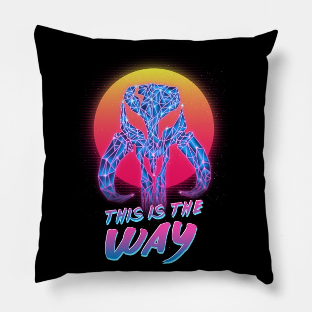 This is the way Synthwave Pillow by wookiemike