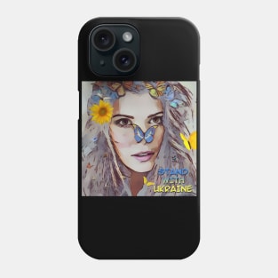 Ukrainian woman with sunflower Phone Case