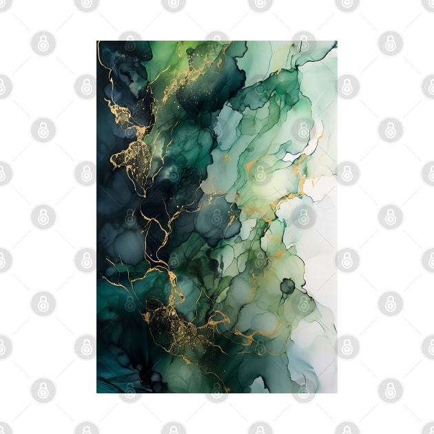 Green Nature - Abstract Alcohol Ink Art by inkvestor