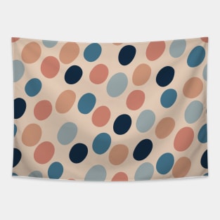 Retro Polka Dot Pattern in Neutral Colors Tapestry