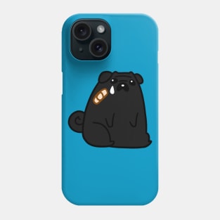 Sad Hurt Black Pug Phone Case