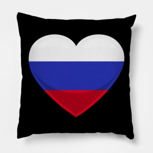 Russia Flag Heart Pillow