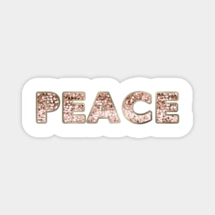 Peace - rose gold glitter Magnet