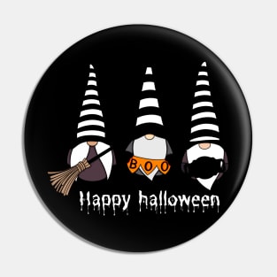 Happy Halloween! Cute Gnomes with Hats Autumn Vibes Halloween Boo Thanksgiving and Fall Color Lovers Pin