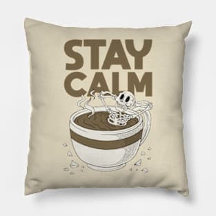 stay calm skull Pillow