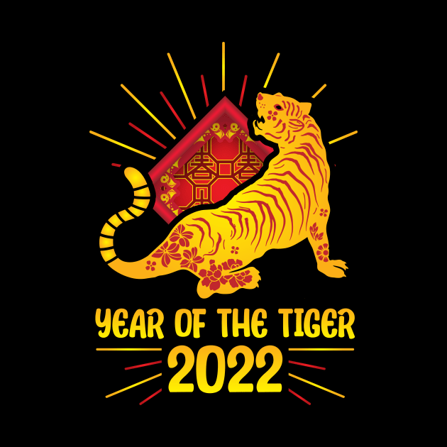 Good Luck Zodiac Happy Chinese New Year of the Tiger 2022 by jodotodesign