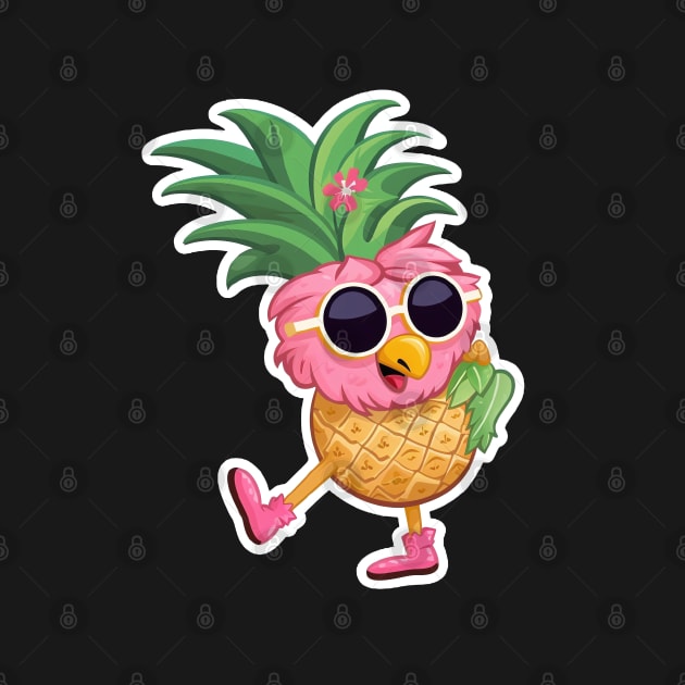 Flamingo and Pineapple: Embrace the Tropical Fusion by 777Design-NW