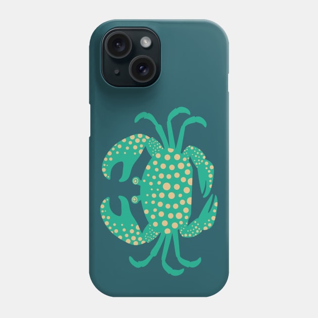 KING CRAB Coastal Ocean Undersea Beach Sea Crustacean Summer Green - UnBlink Studio by Jackie Tahara Phone Case by UnBlink Studio by Jackie Tahara