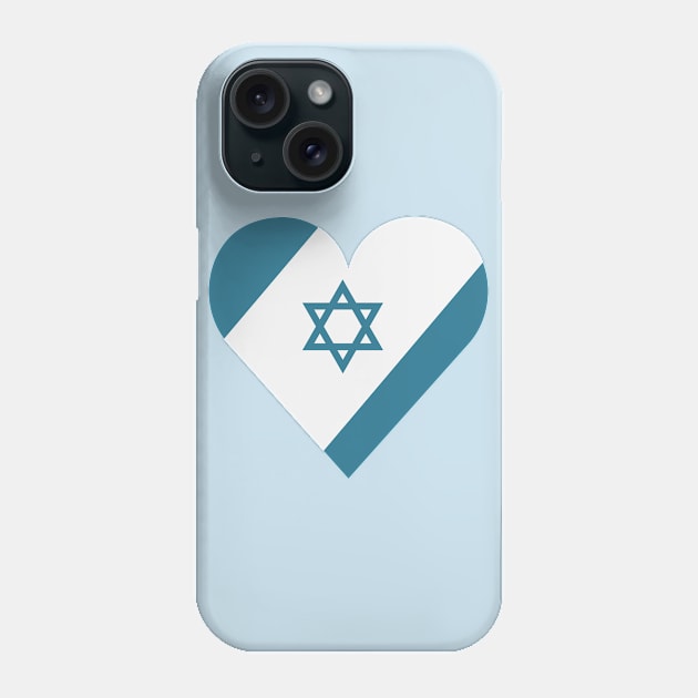 Israel flag icon in heart shape in flat design Phone Case by wavemovies