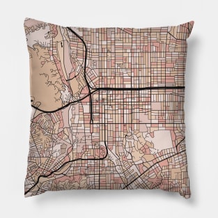 Pasadena Map Pattern in Soft Pink Pastels Pillow