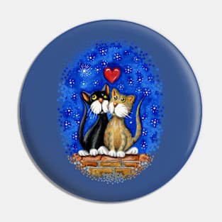 Stargazing Cats Pin