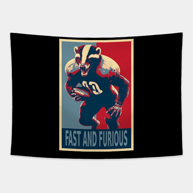 Fats And Furious Honey Badger American Football Player HOPE Tapestry by DesignArchitect