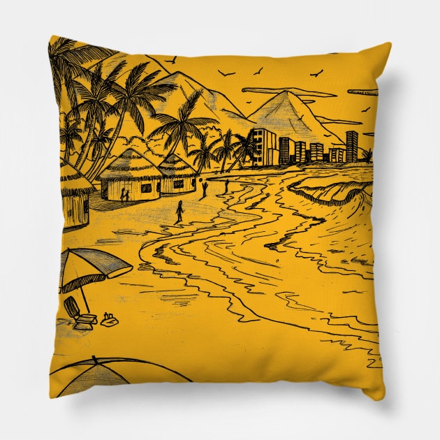 Beach. Pillow by RENAN1989