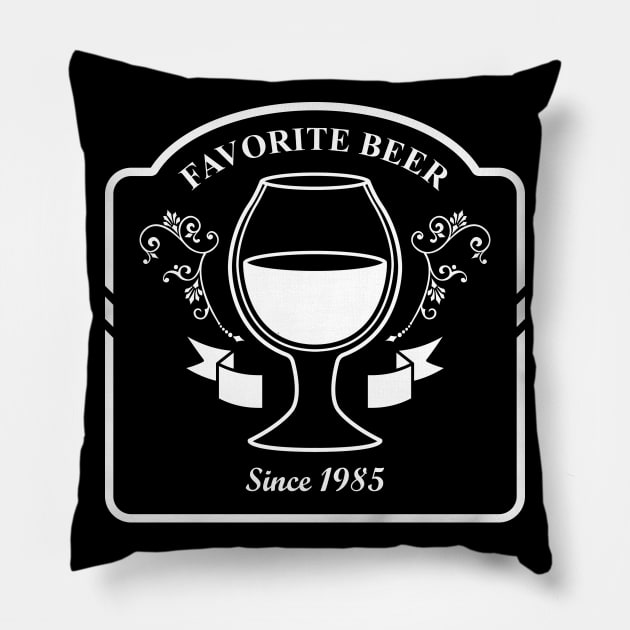 01 - FAVORITE BEER Pillow by SanTees