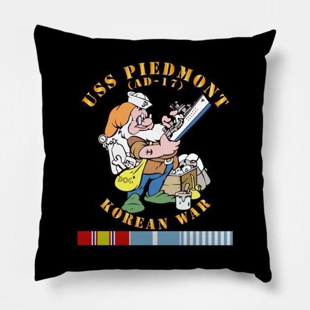 USS Piedmont (AD-17) w KOREA SVC - Korean War Pillow by twix123844