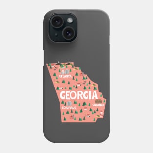 Georgia illustrated map Phone Case