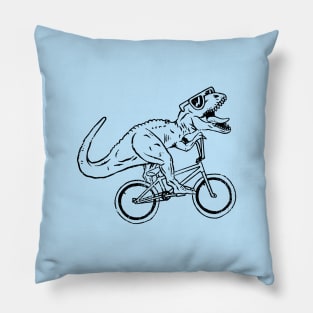 Trex Dinosaurs Bicycling - Funny Dino Lover Gift Pillow