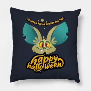 Bat's Halloween Haunt: October 31st Spooky Routine Pillow