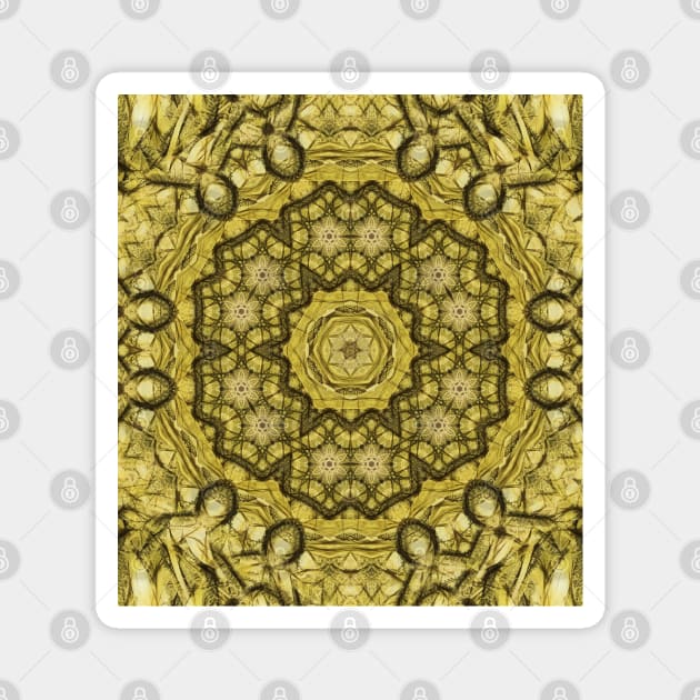 abstract massed wattle mandala Magnet by hereswendy