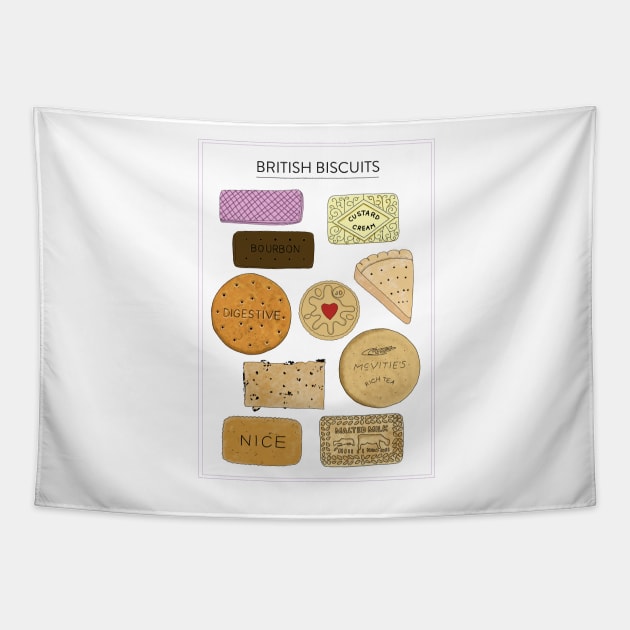 British Biscuits white Tapestry by Highdown73