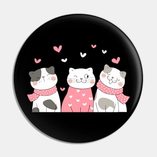 Three Cats Three Moods Pin