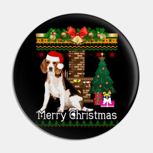 Ugly Christmas Sweater BEAGLES Pin