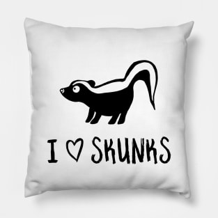 I Heart Skunks for Skunk Lovers Pillow