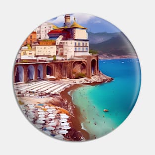 Italy Amalfi Retro Vintage Travel Souvenir Pin