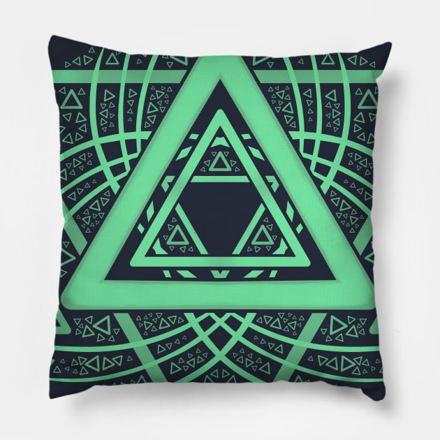 Controller Mandala: Triangle Pillow by njonestees