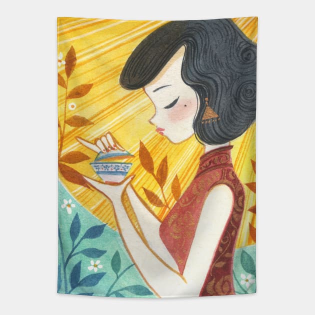 Afternoon Tea Tapestry by Alina Chau