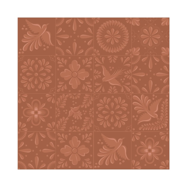 Warm Boho Talavera Tile Pattern by Akbaly by Akbaly