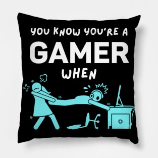 Gamer Funny Gaming Addict Video Games Geek Pillow