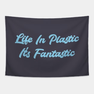 Life in Plastic, blue Tapestry