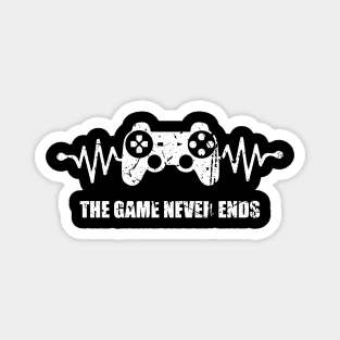 game never ends heartbeat controller gamer quote gaming Magnet